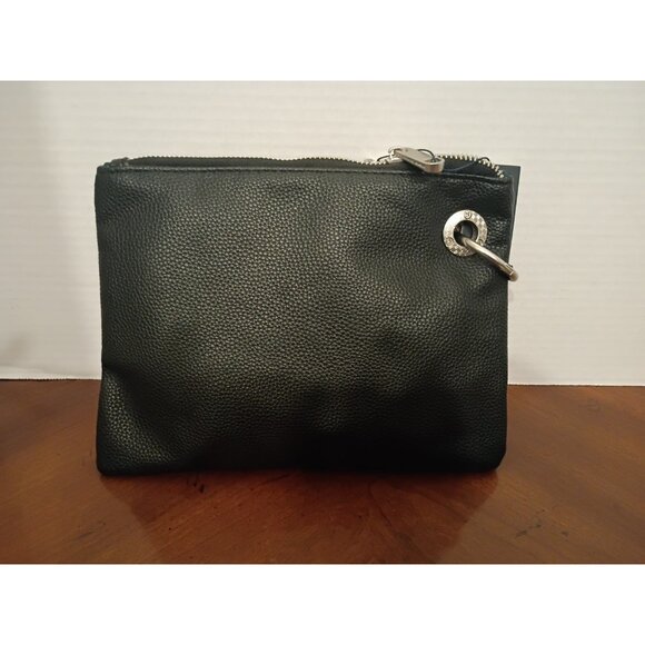 French Connection Lara Pebble Double Slim Pouches-Black-New with Tags-$48 Retail - Picture 6 of 7
